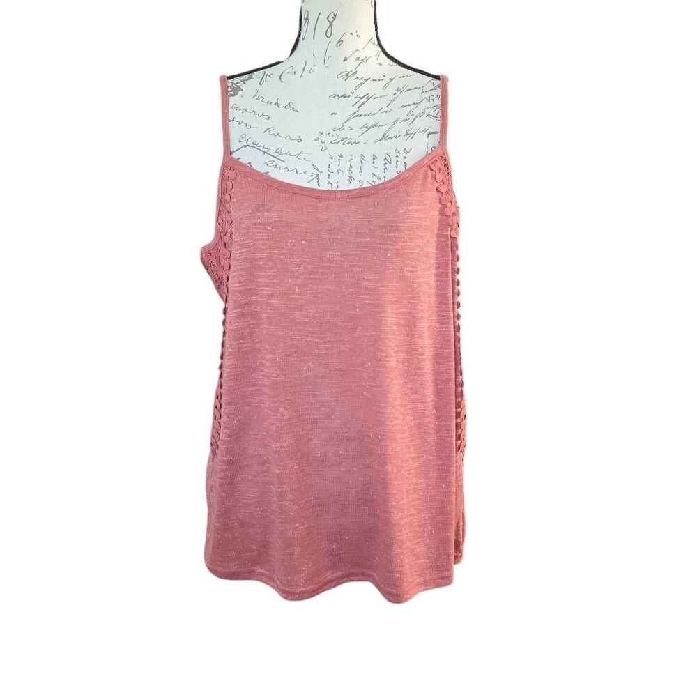 Lascana For Venus Women's Size Large Terracotta Lace Side Tank Top